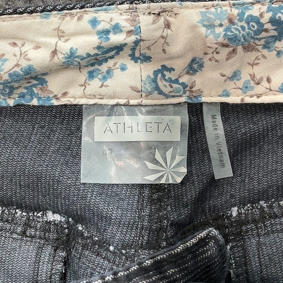 NWOT ATHLETA Black Corduroy Dipper Cargo Bootcut Pants Size 4P Low Rise Stretch - Picture 4 of 7